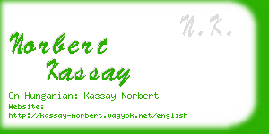 norbert kassay business card
